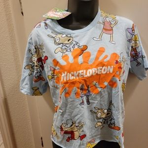 NWT Nickelodeon baby blue crop top. Size is large